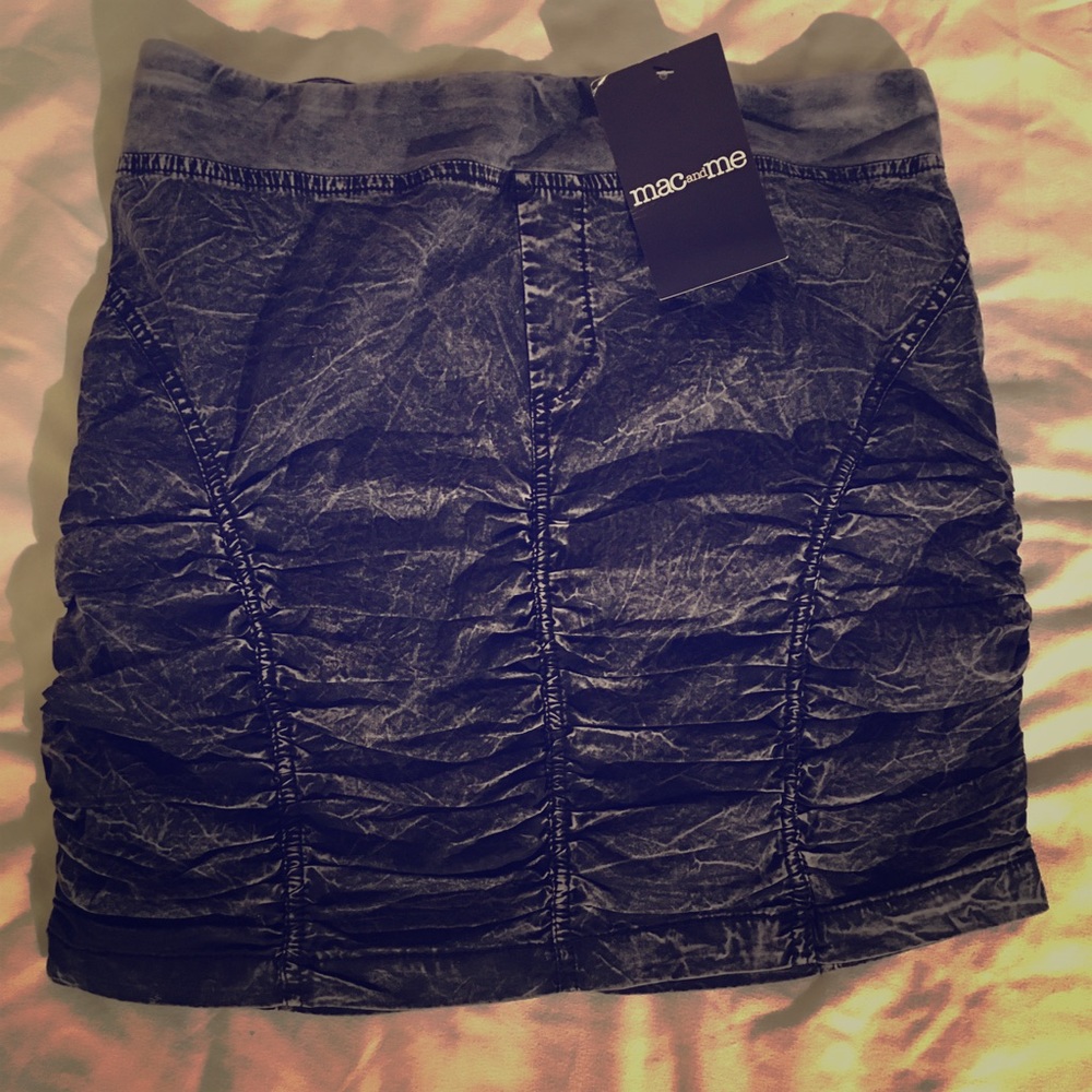 faded faux Jean skirt (cotton/spandex blend)